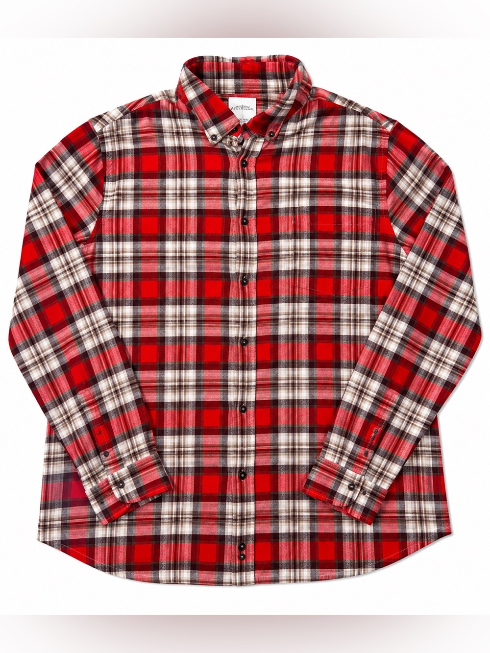 Goodfellow & Co Red Plaid Flannel Button-Up Shirt Size L